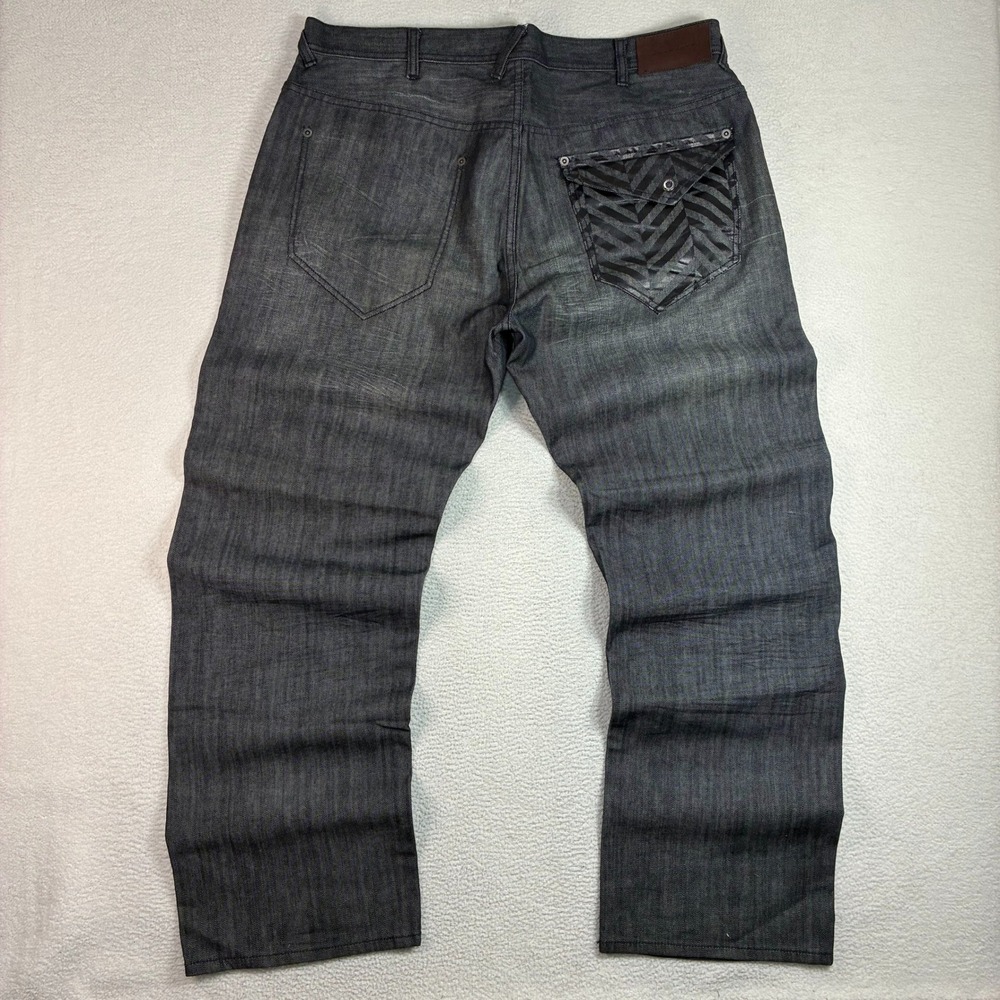 Y2K Sean John Baggy Jeans Men 40x34 Black Faded Loose Straight Hip Hop Pocket